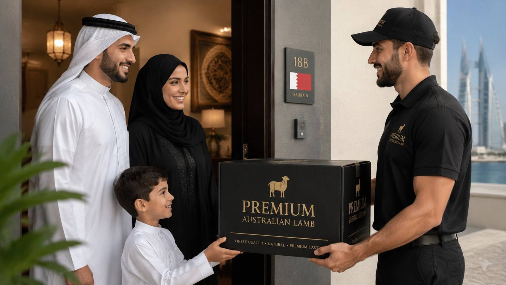 Refrigerated courier delivery of premium Australian lamb in Qatar